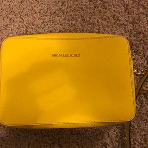 Michael Kors yellow with gold hardware crossbody